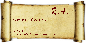 Rafael Avarka névjegykártya